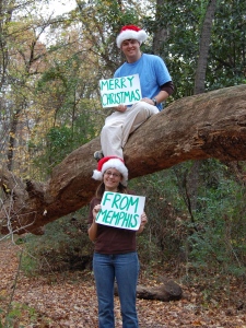 The back of our first Christmas card said "Merry Christmas from the Old Forest!"
